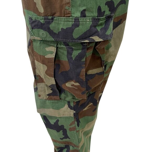 Vintage Military Woodland Camo Cargo Pants Army Combat Y2K Tactical Grunge - Picture 7 of 13